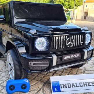 COCHE LITTLE G63 12V, INFANTIL, negro, FM, cuero, RC, RUEDAS DE PLÁSTICO - INDA40-LI-S306BLACK